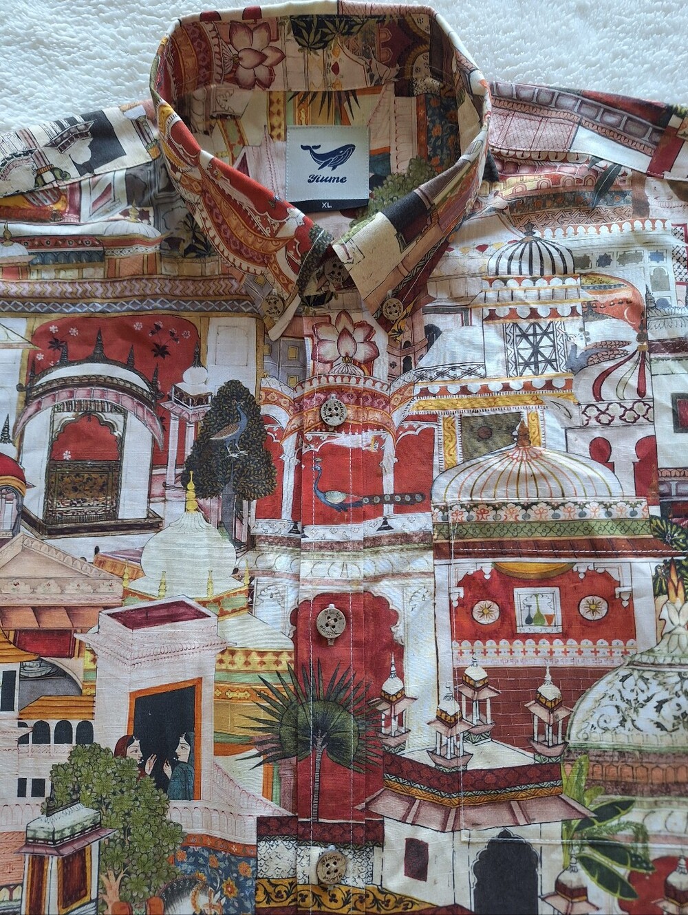 [BUNDLE OF 2] Yiume Men's Hawaiian Shirts XL 100% Cotton Mandala India Palace - Picture 11 of 14